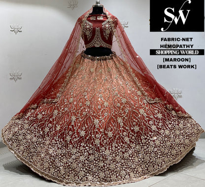 Blue net Lehenga