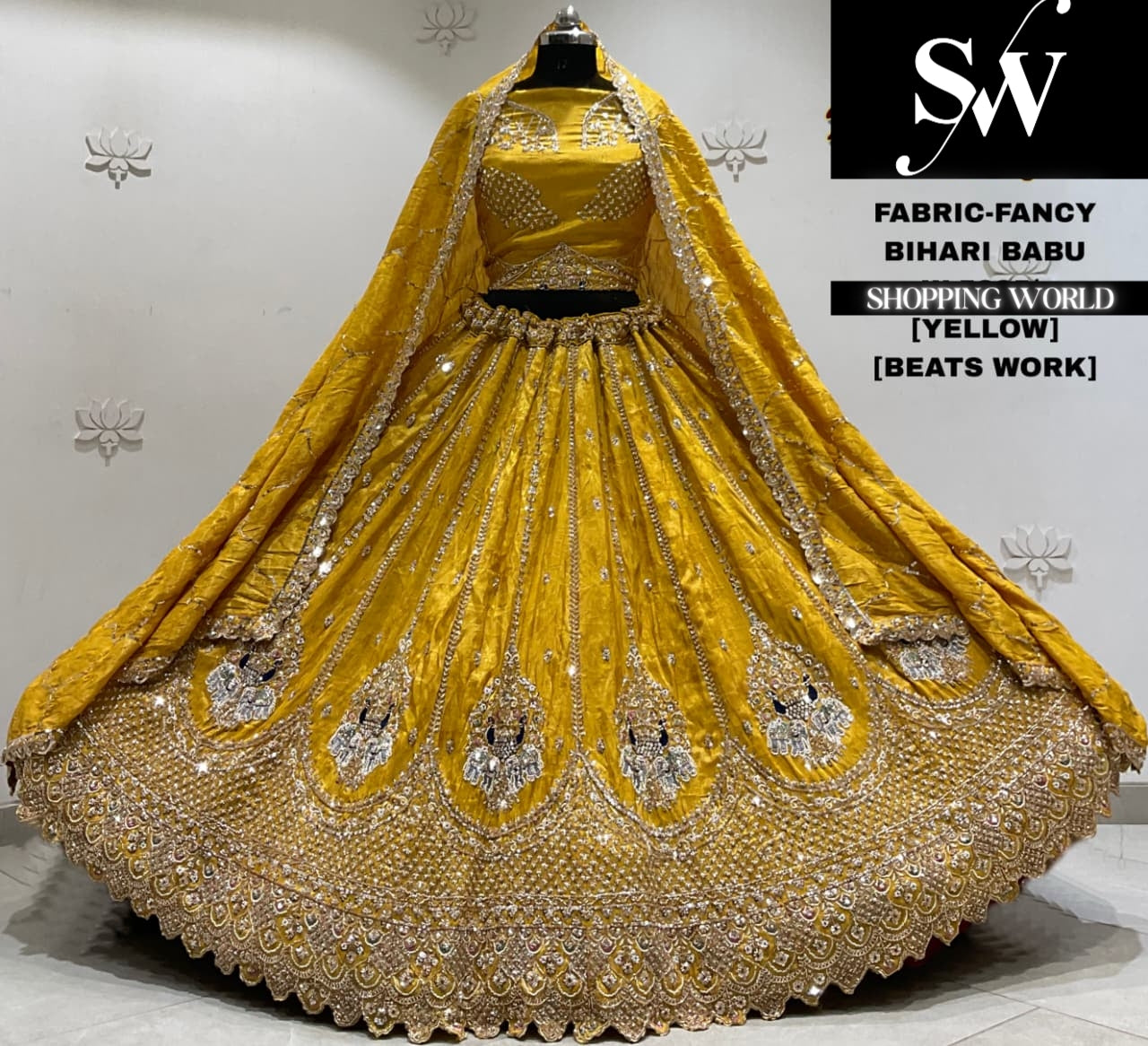 Mehandi net Lehenga