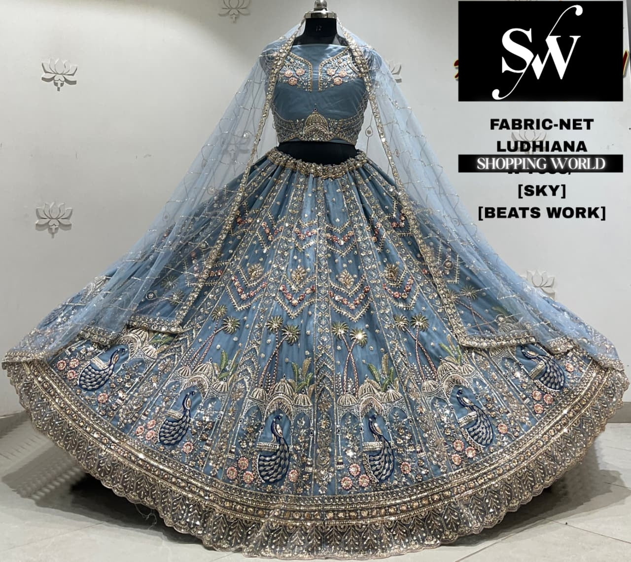 White net Lehenga