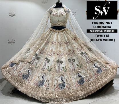White net Lehenga