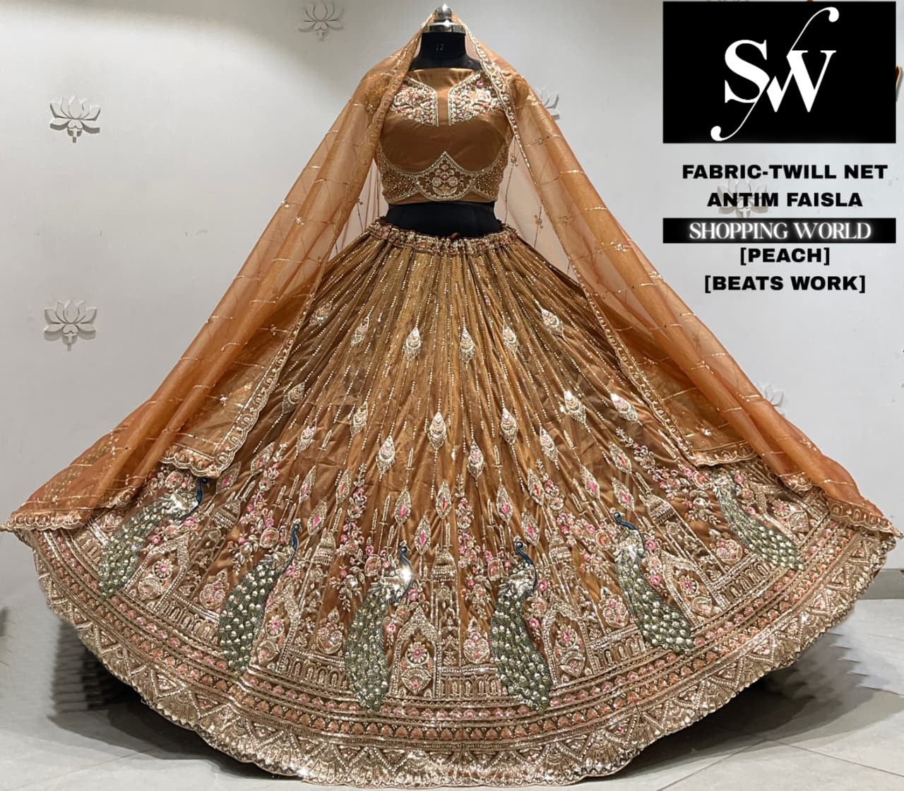 Sky blue net Lehenga