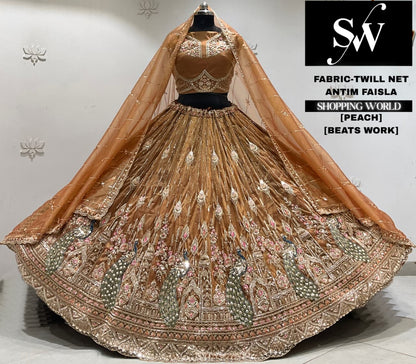 Sky blue net Lehenga