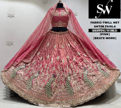 Sky blue net Lehenga