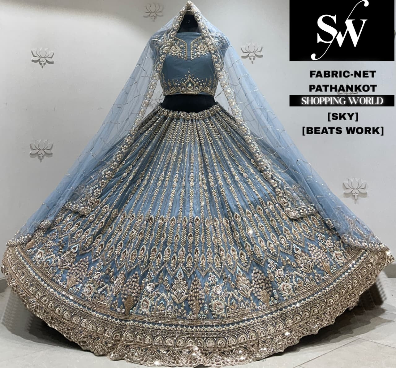 White net Lehenga