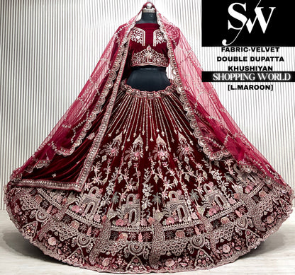 Rani silk double dupatta Lehenga