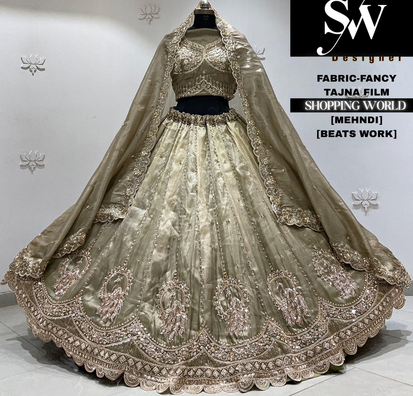 Mehandi green fancy Lehenga