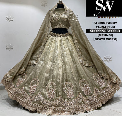 Mehandi green fancy Lehenga