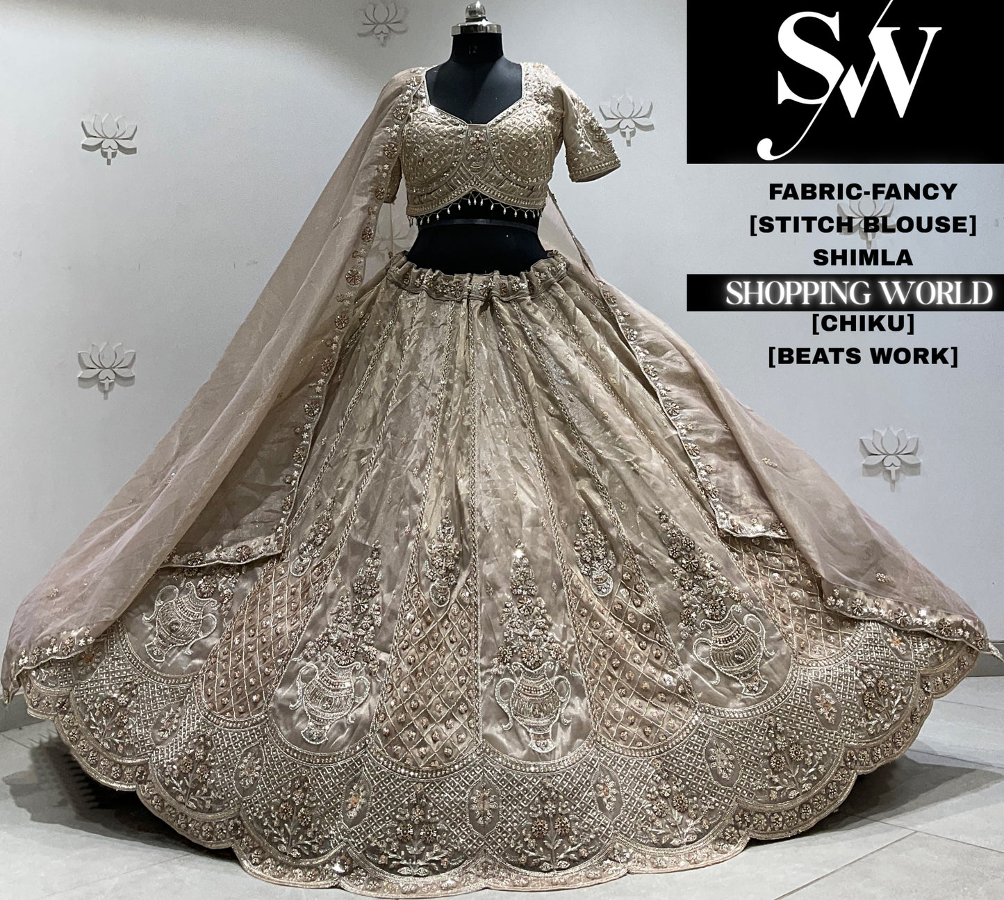 Grey fancy crop top Lehenga