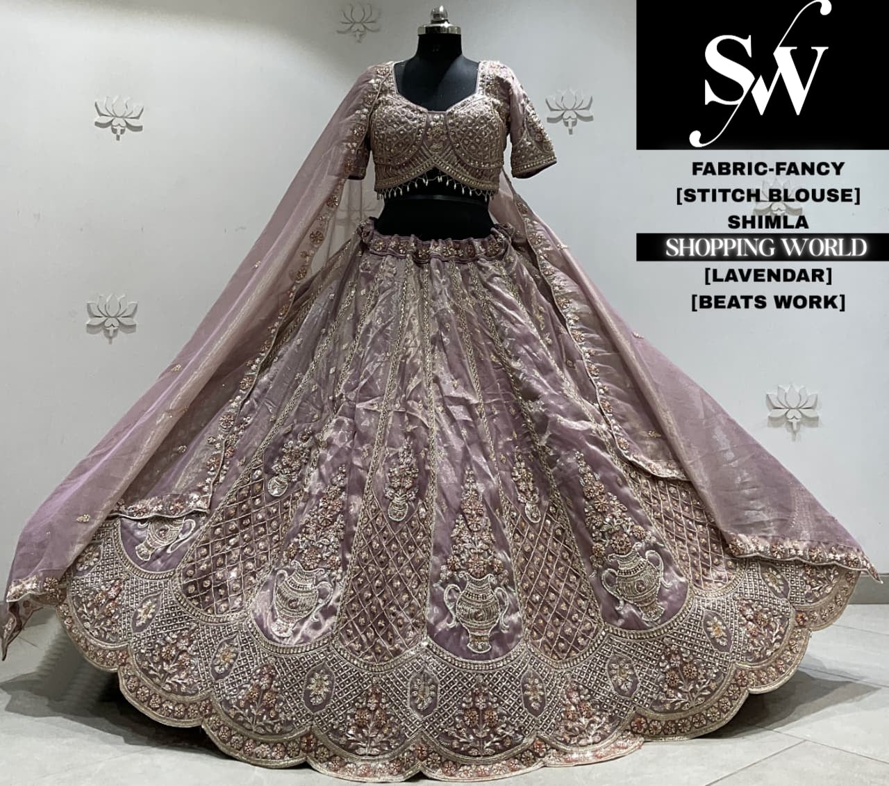 Grey fancy crop top Lehenga
