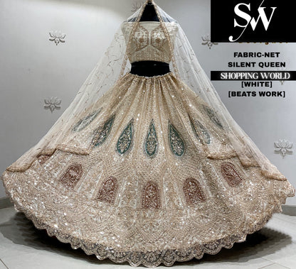 Sky blue net Lehenga