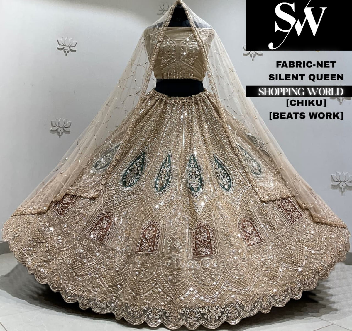 Sky blue net Lehenga