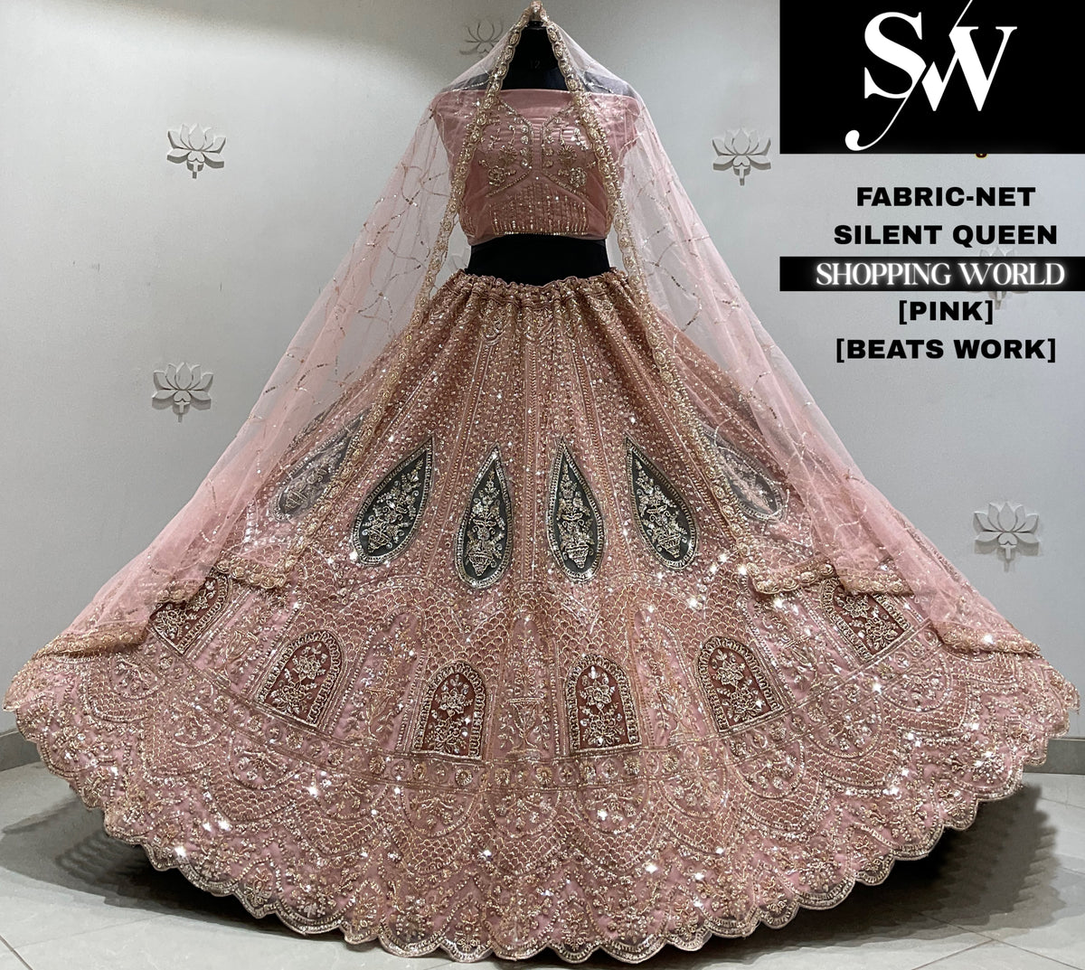 Sky blue net Lehenga