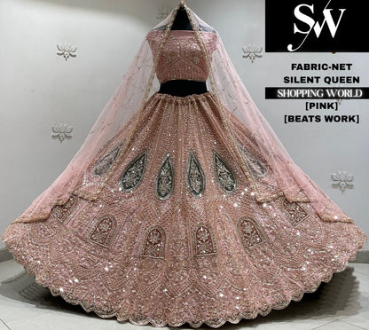 Sky blue net Lehenga