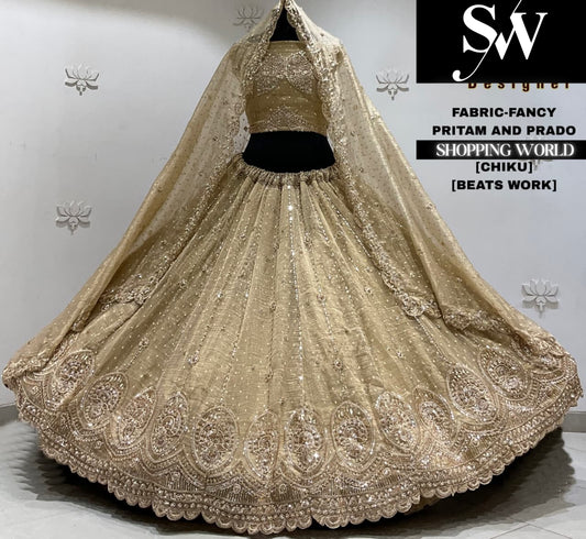 Pista green fancy Lehenga