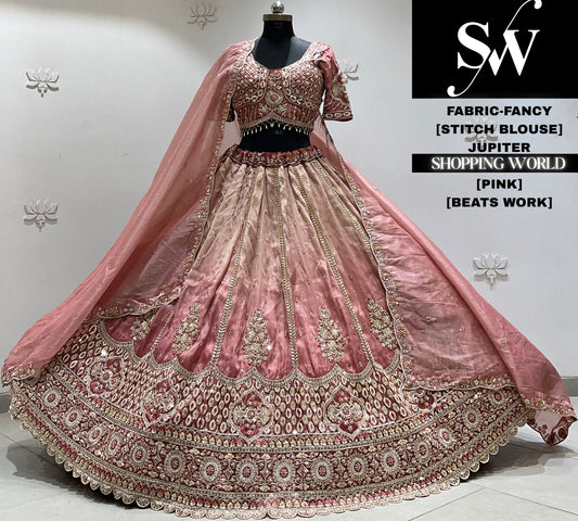 Mehandi green fancy crop top Lehenga