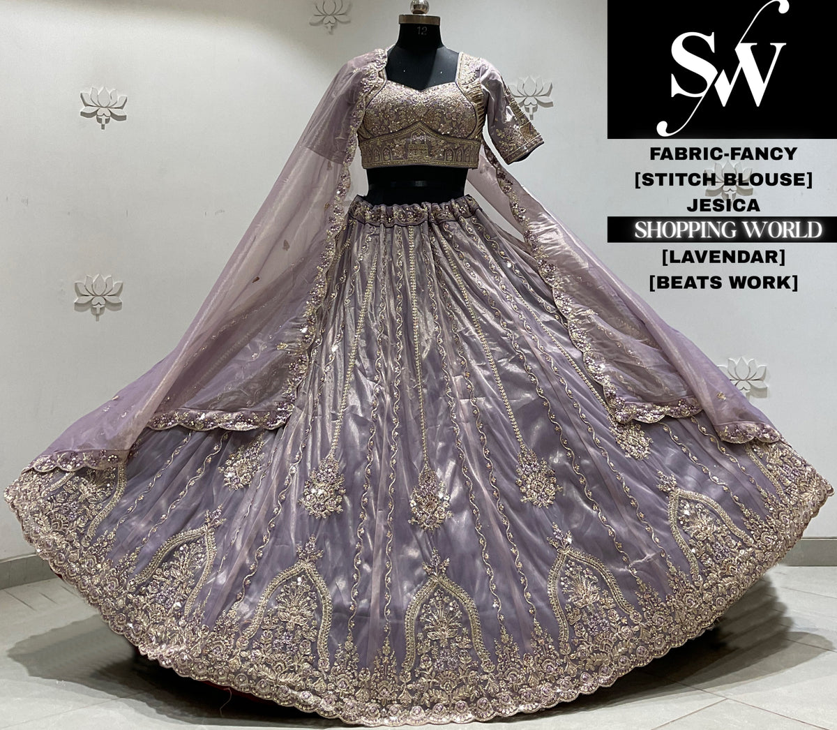 Pink fancy crop top Lehenga