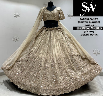 Lavender fancy crop top Lehenga