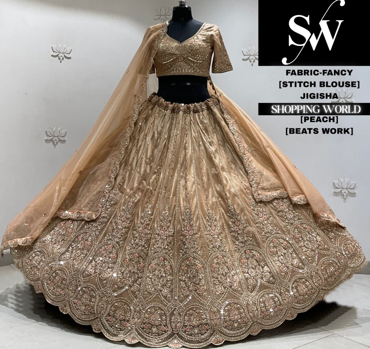 Lavender fancy crop top Lehenga