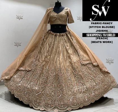 Lavender fancy crop top Lehenga