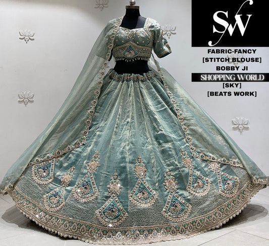 Onion pink fancy crop top Lehenga