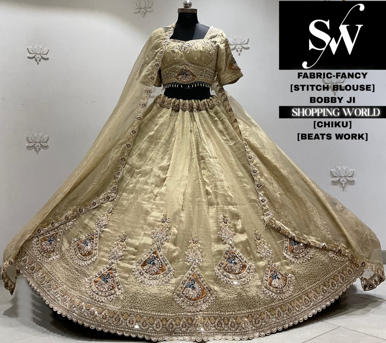 Grey fancy crop top Lehenga