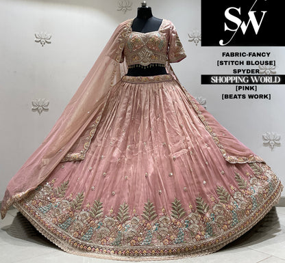 Coffee brown fancy Crop top Lehenga