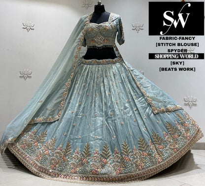 Coffee brown fancy Crop top Lehenga