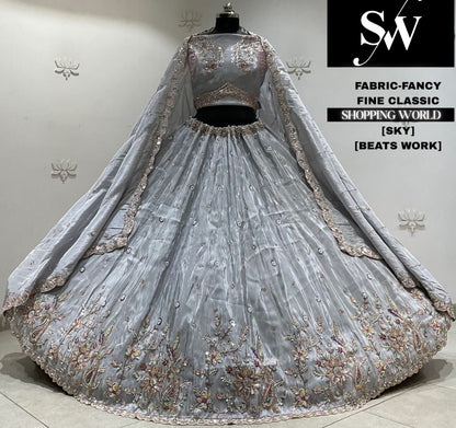 Sky blue fancy Lehenga
