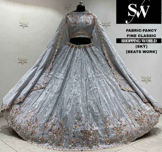 Sky blue fancy Lehenga
