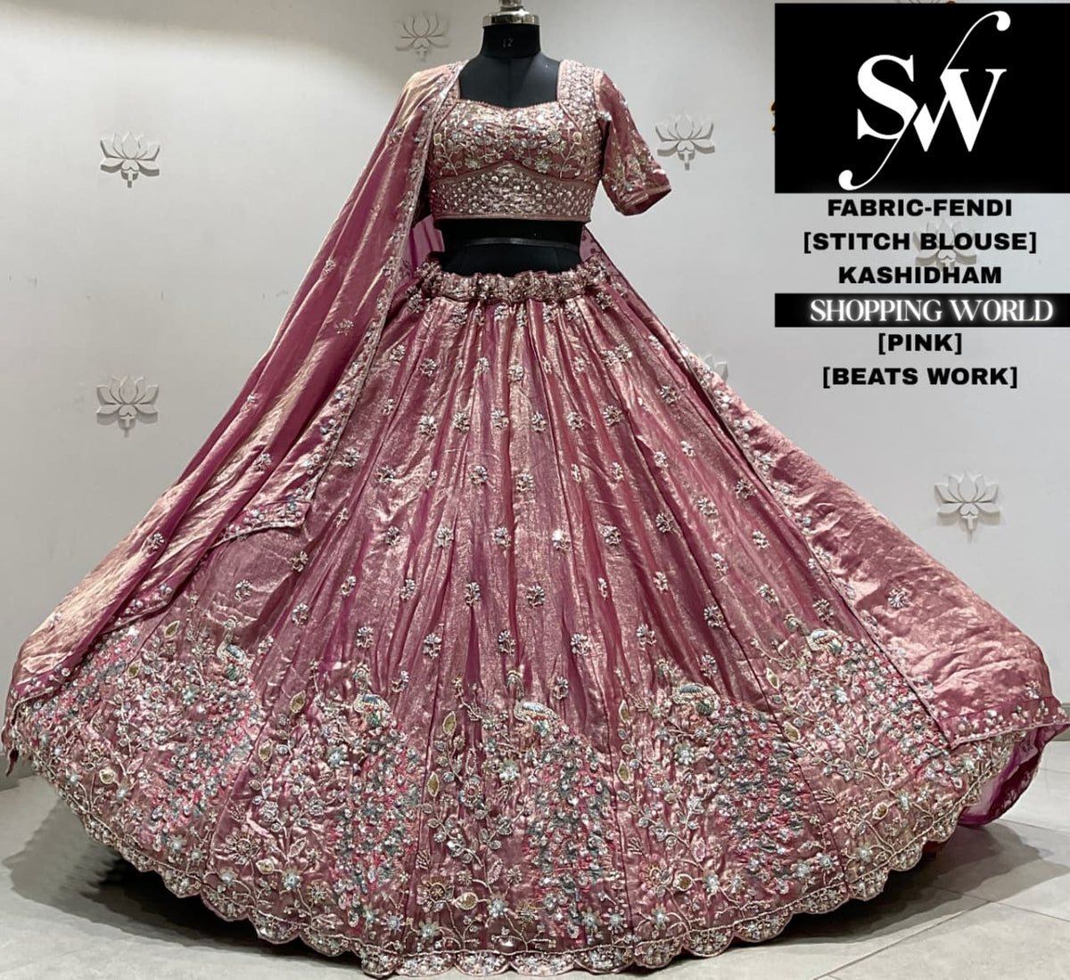 Sky blue fancy Crop top Lehenga