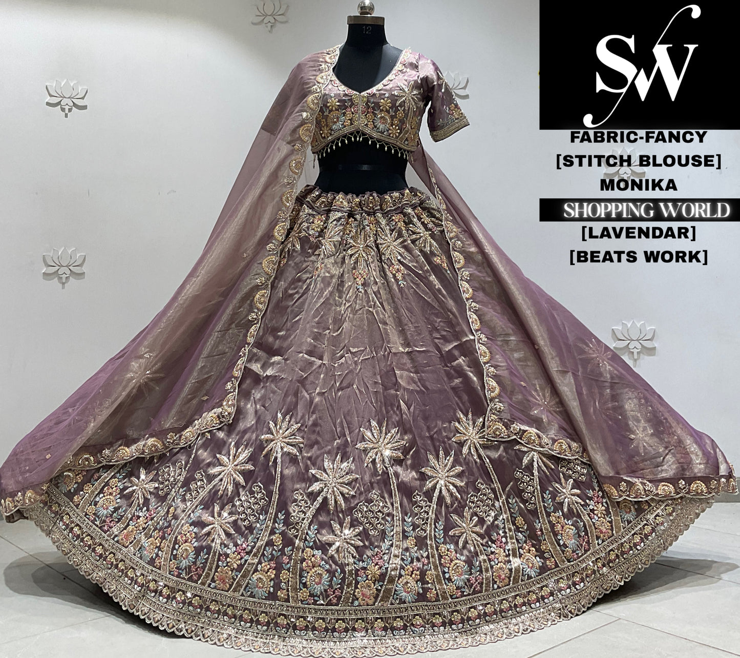 Brown fancy Crop top Lehenga