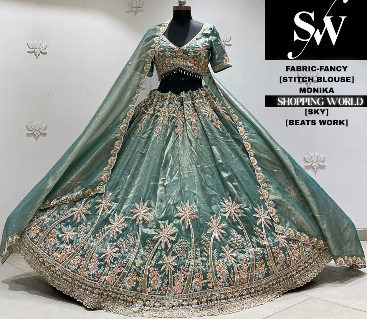 Brown fancy Crop top Lehenga