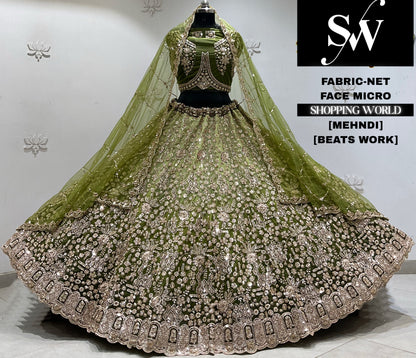Maroon net Lehenga