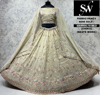 Golden chiku Fancy Lehenga