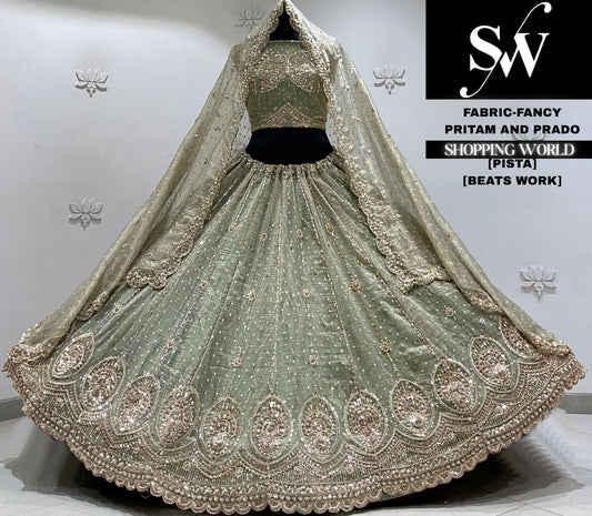 Golden chiku fancy Lehenga
