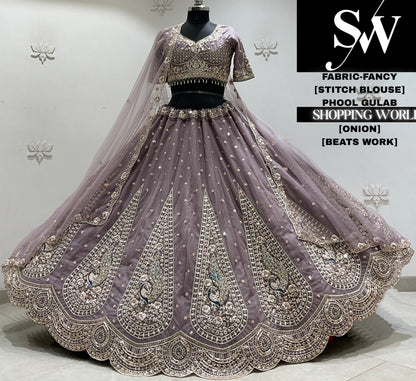 Lavender fancy Crop top Lehenga