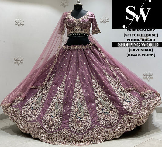 Onion pink fancy Crop top Lehenga