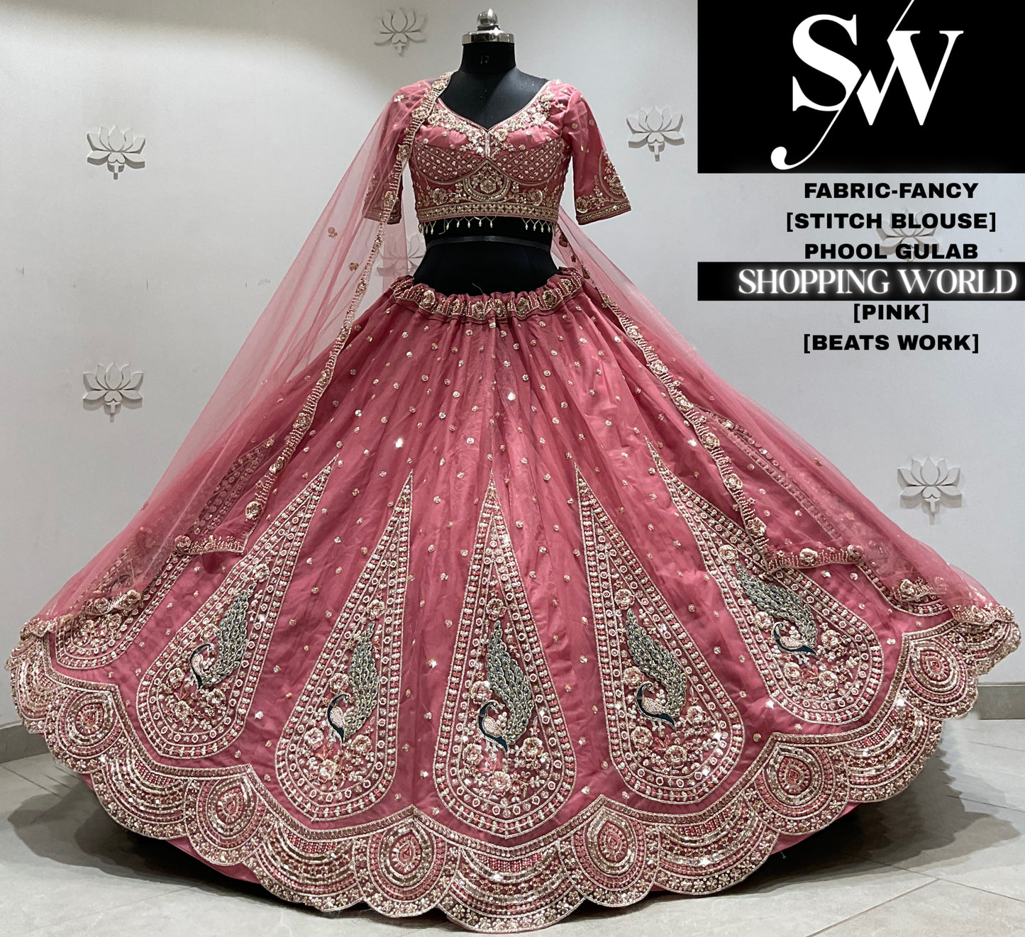 Lavender fancy Crop top Lehenga