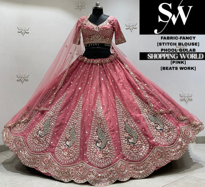 Lavender fancy Crop top Lehenga