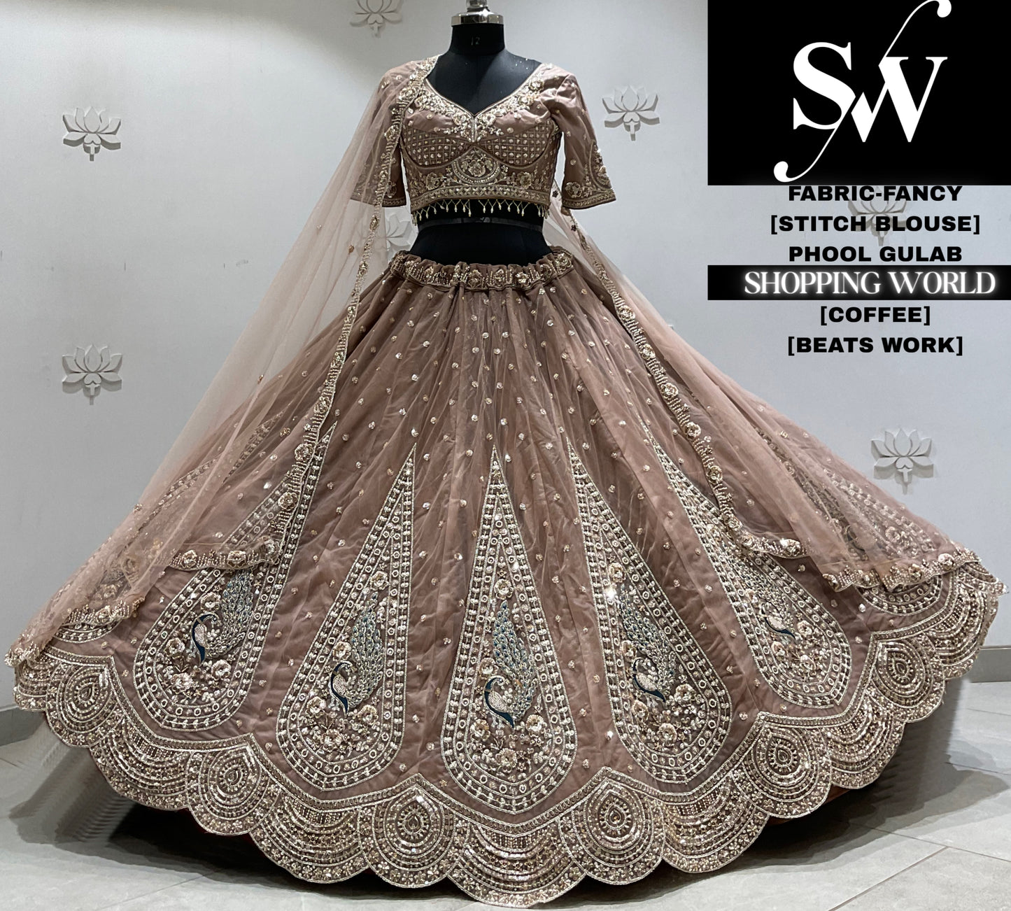 Lavender fancy Crop top Lehenga