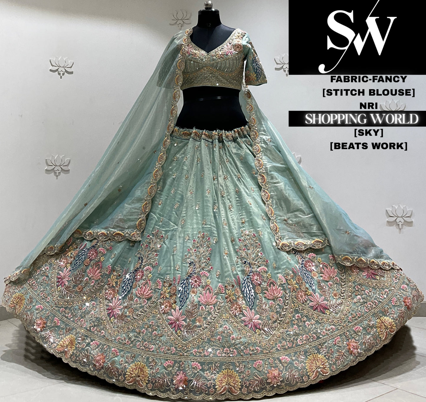 Lavender fancy Crop top Lehenga