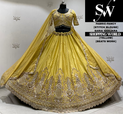 Lavender fancy crop top Lehenga