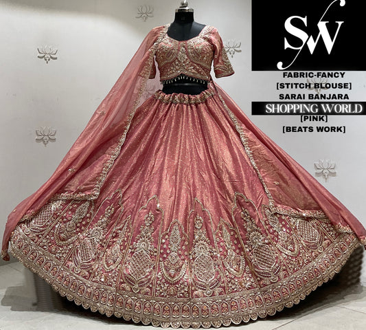 Yellow fancy crop top Lehenga