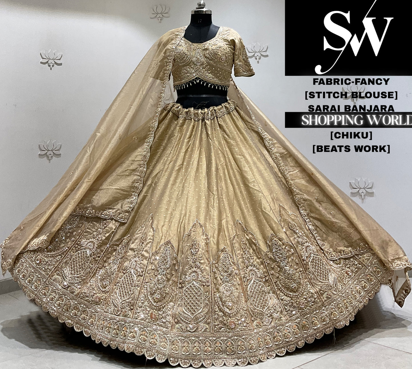 Lavender fancy crop top Lehenga