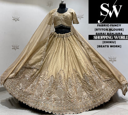 Lavender fancy crop top Lehenga