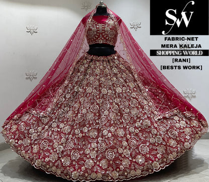 Rani pink net Lehenga
