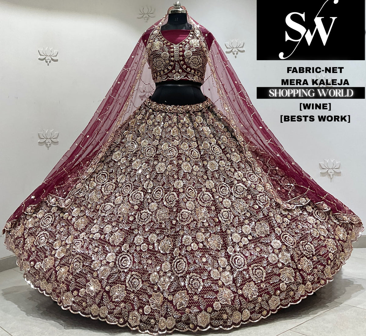 Rani pink net Lehenga