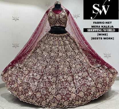 Rani pink net Lehenga
