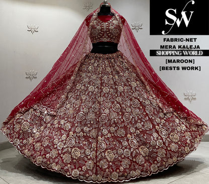 Rani pink net Lehenga