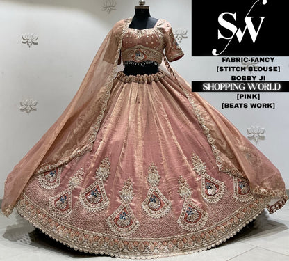 Grey fancy crop top Lehenga